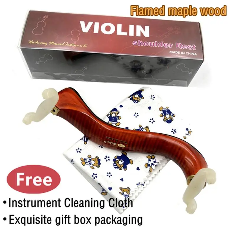 

4/4 3/4 violin shoulder rest flame maple violin parts Adjustable size Accessory