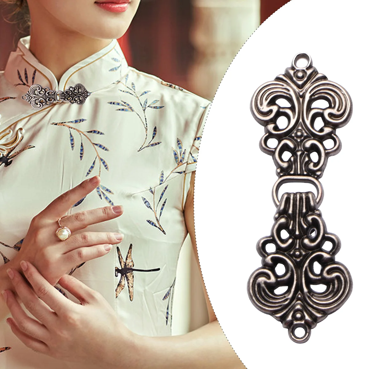 

Clip Collar Shawl Cape Buckles Scarves Brooch Dresses Buttons Eyes Cardigan Retro Clasp Sweater Knot Connector Decor Crafts