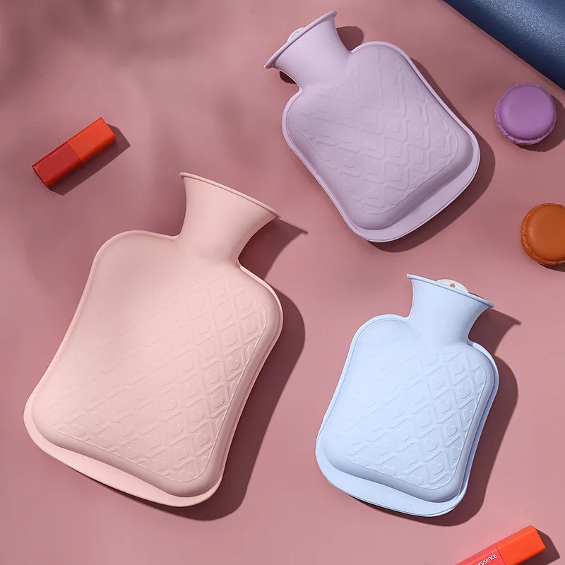 

Thickened Silicone Water-filled Hot Water Bag Macaron Color Scheme Portable Bottle Warmer Reusable Household Items