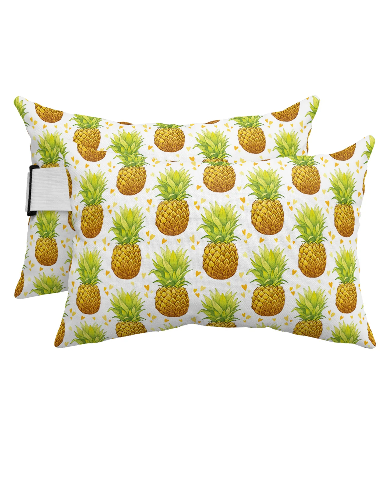 

Pineapple Watercolor Hand Painted Waterproof Pillow With Insert Adjustable Lounge Chair Recliner Head Lumbar Travel Pillow