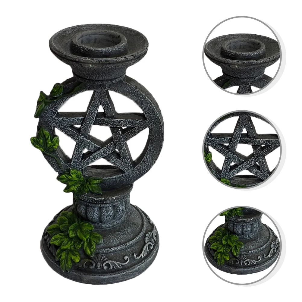

2Pcs Vintage Resin Candle Stands Candlesticks Handicraft Candle Stands