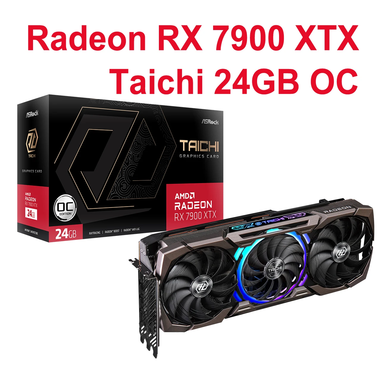 

ASrock New AMD Radeon RX 7900 XTX Taichi 24GB OC Graphic Card Gaming GPU RGB placa de video Video Cards 384-Bit super deal