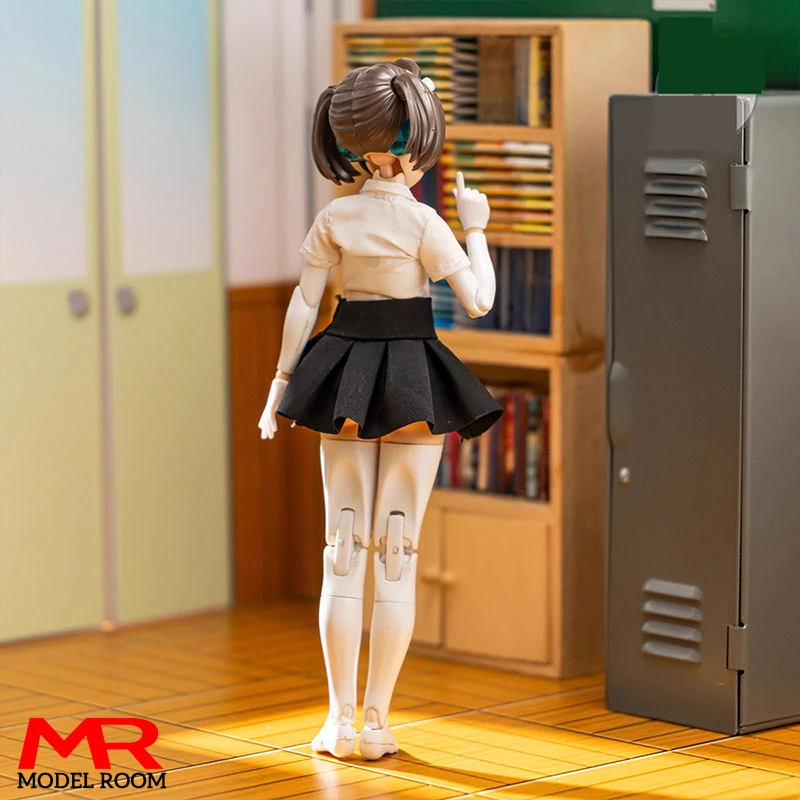 Набор одежды C017 1/12 для девочек рубашка с коротким рукавом короткая юбка шаль