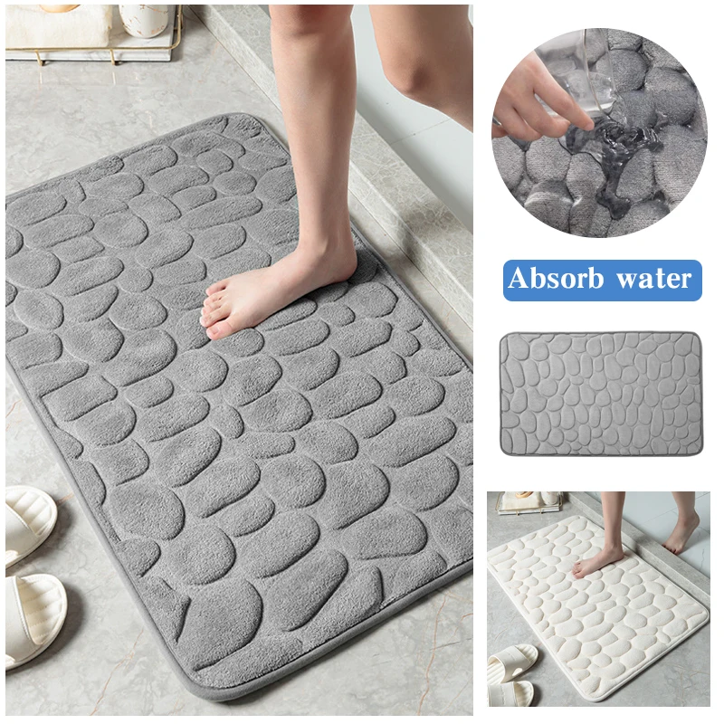 Xiaomi Mijia Cobblestone Embossed Bathroom Bath Mat Non-slip Carpets Bathtub Side Floor Rug Shower Room Doormat Memory Foam Pad enlarge