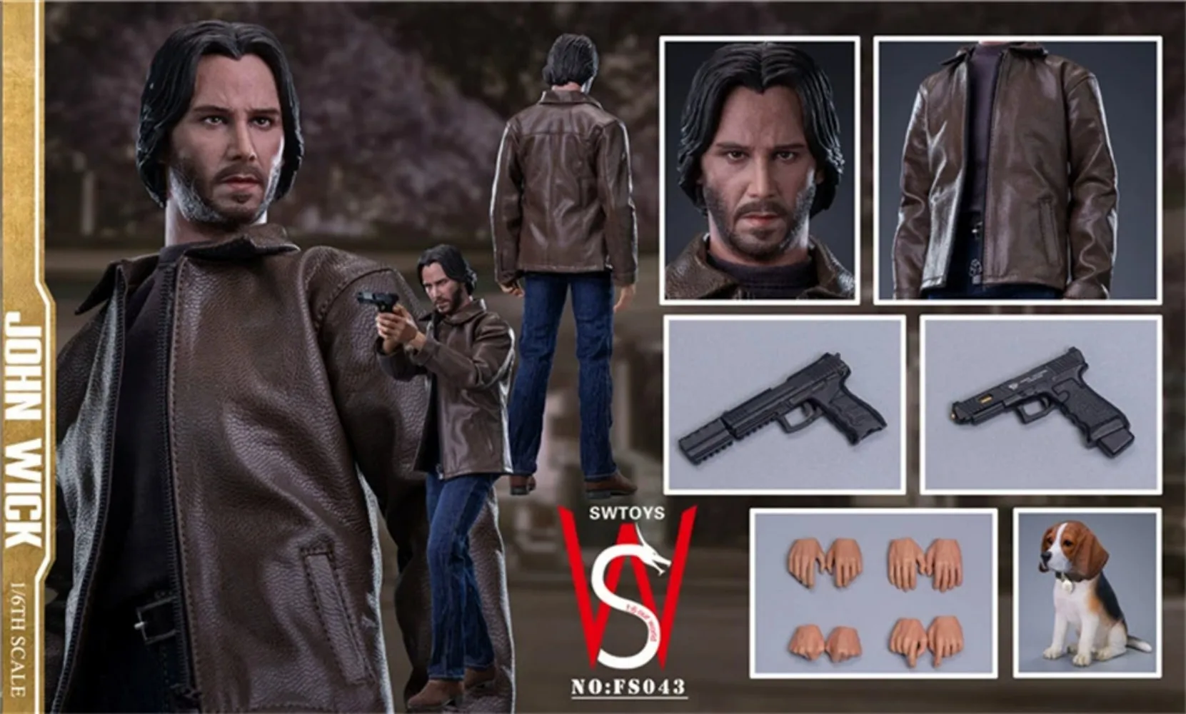 Набор фигурок SWTOYS 1/6 TH SCALE NO:FS043, убийца, Джон Кеану, рейвс, 12 дюймов, мужской костюм на голову, экшн-фигурка солдата, коллекция моделей