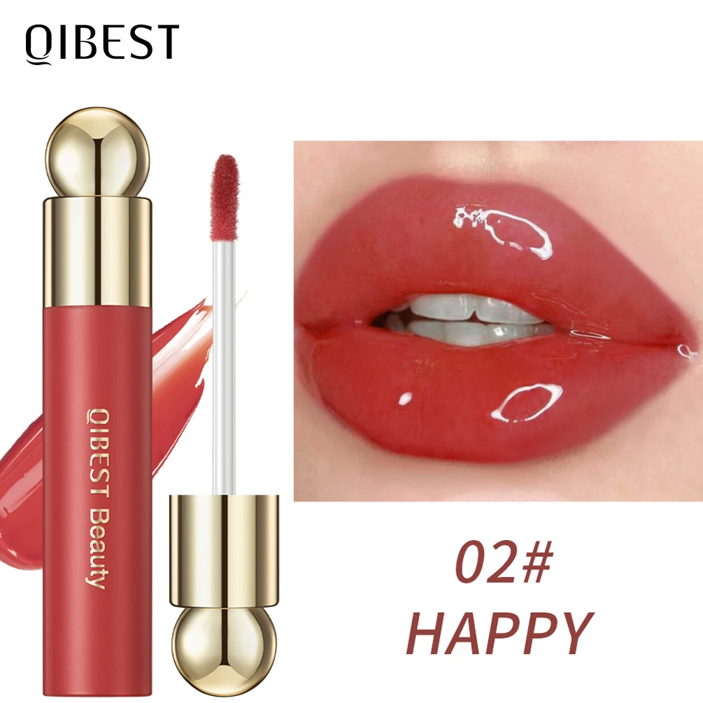 

QIBEST Red Mirror Water Crystal Jelly Lip Gloss Shiny Moisturizing Lip Oil Plumping Long Lasting Lip Tint Makeup Liquid Lipstick