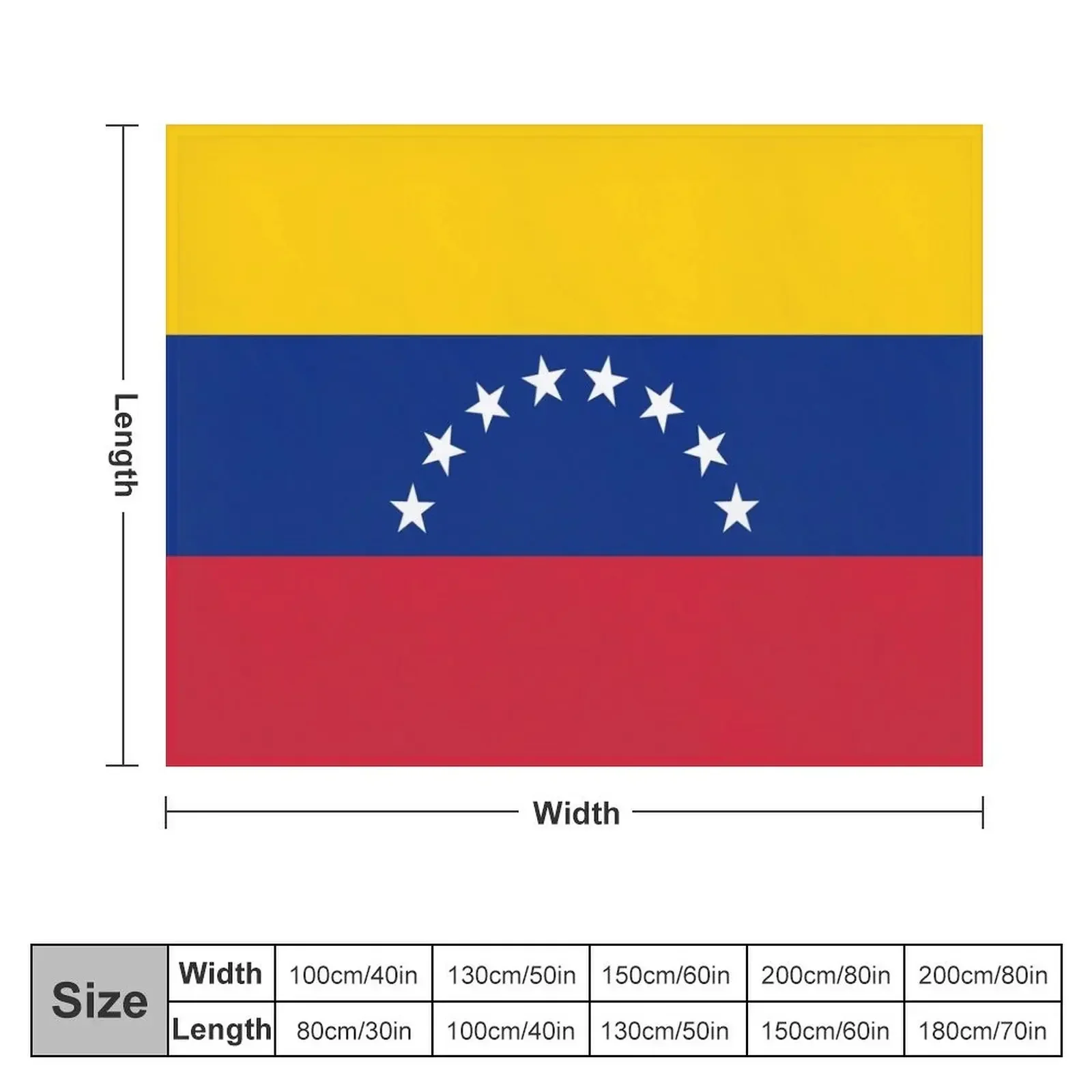 Великолепный флаг Венесуэли и его цвета оранжевый синий красный белый. Плед