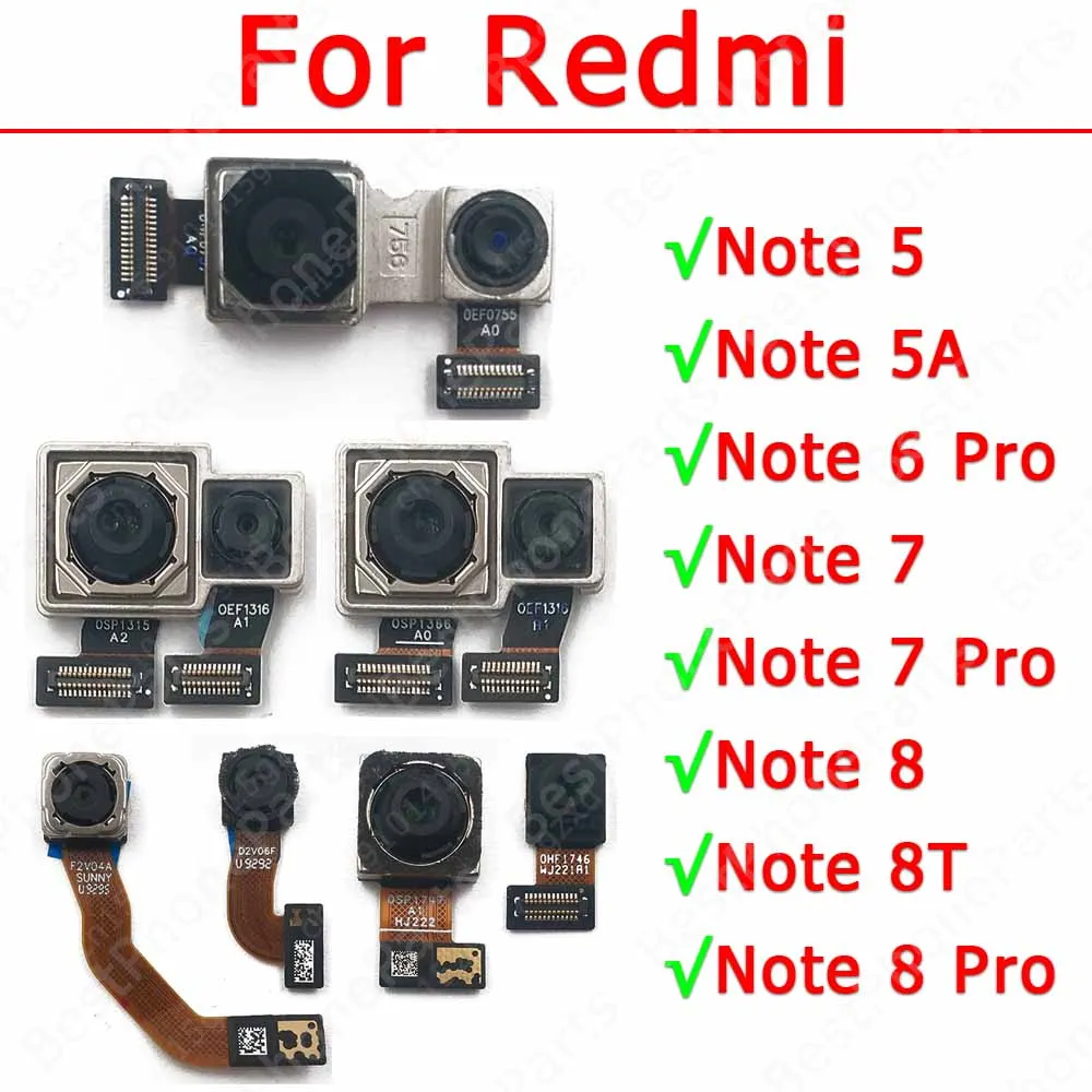 Задняя камера для Xiaomi Redmi Note 5, 5A, 6, 7, 8 Pro, 8T, модуль камеры заднего вида, сменный модуль заднего вида, гибкие оригинальные запасные части