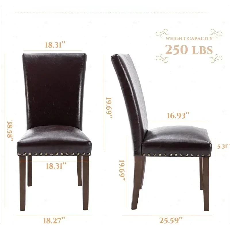 Набор стульев кожаный стул для столовой и кухни с обивкой гвоздя