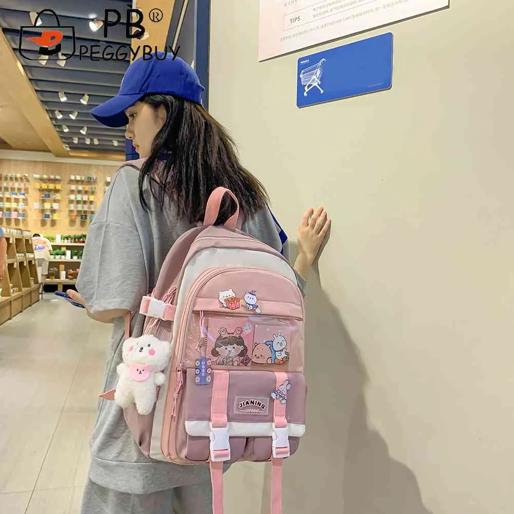 

Японский Школьный рюкзак для девочек-подростков, женские сумки с несколькими карманами, милый ранец в стиле Харадзюку