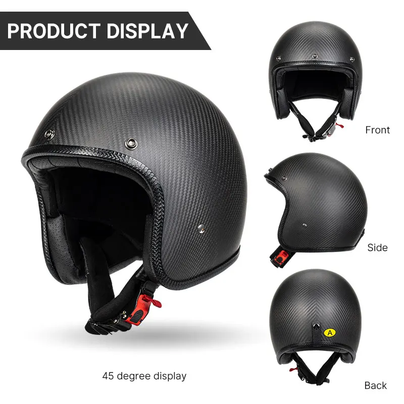 Новинка яркий и матовый черный супер легкий винтажный шлем из углеродного