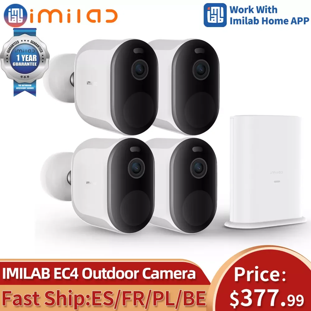 

IMILAB EC4 Solar Camera Video Surveillance System Kit Outdoor 4MP HD IP Spotlight Battery Wireless WiFi Smart Home Security CCTV