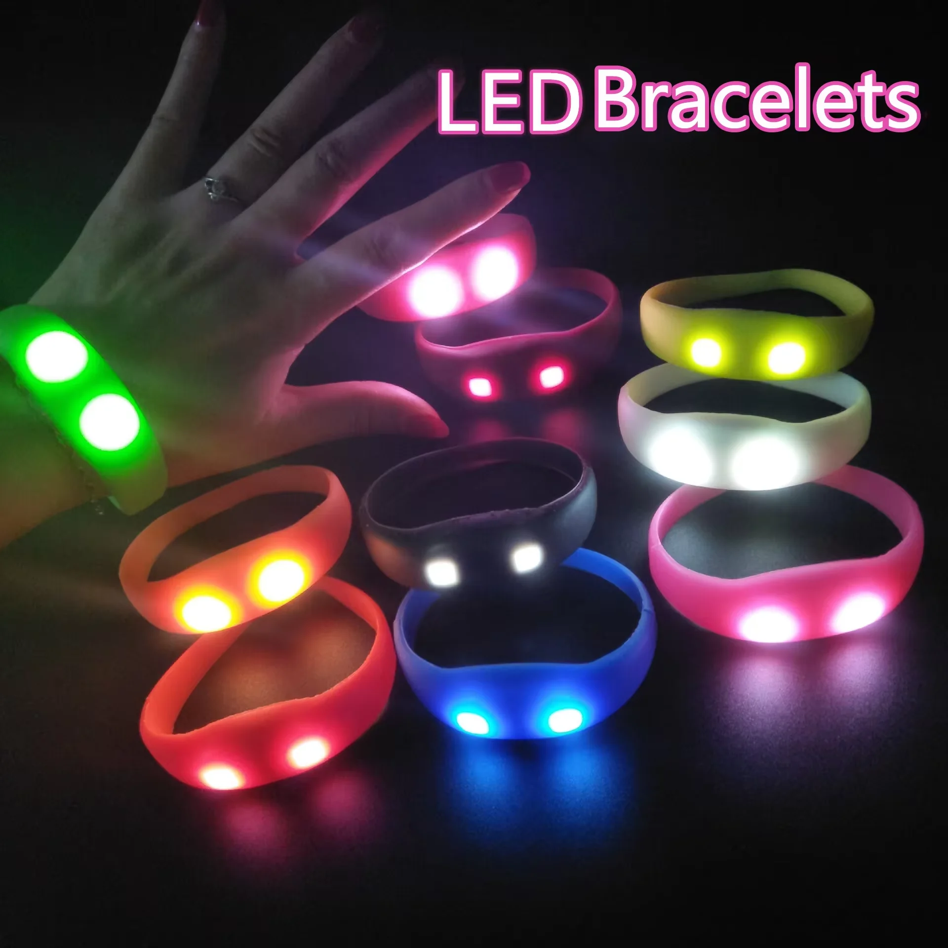20/50/100 шт. светодиодный браслет с голосовым управлением светящиеся браслеты