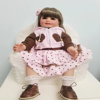 new reborn baby doll finished painted soft body silicone princess toddler girl long hair toy for sale best birthday gift for kid