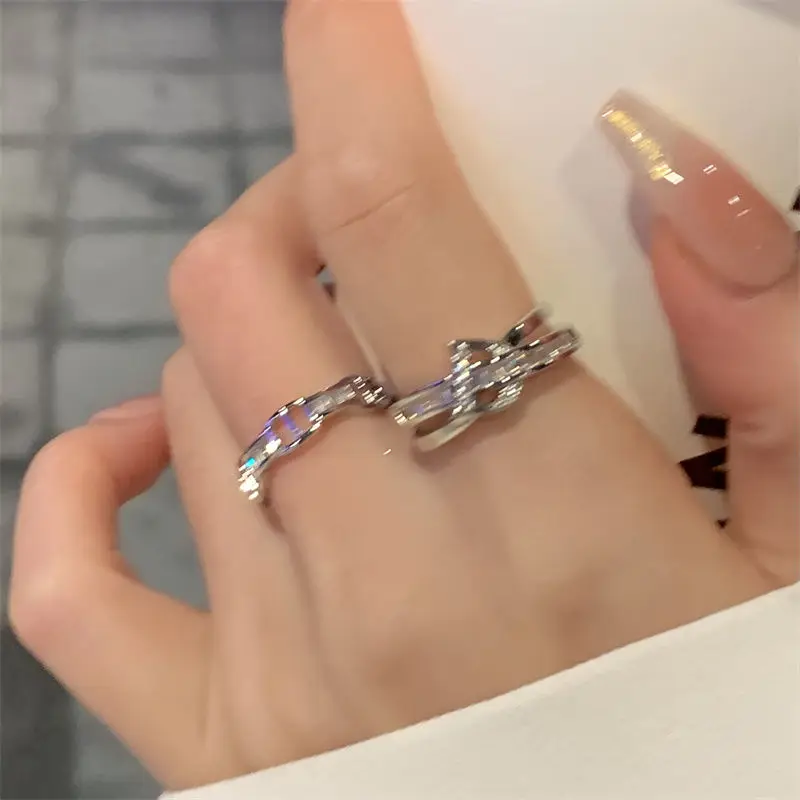 

Letter Chain Buckle Summer Accessories Beauty Jewelry Women Zircon Ring Luxury Sets Ring 2023 Fashion Party Trend Two Piece Suit