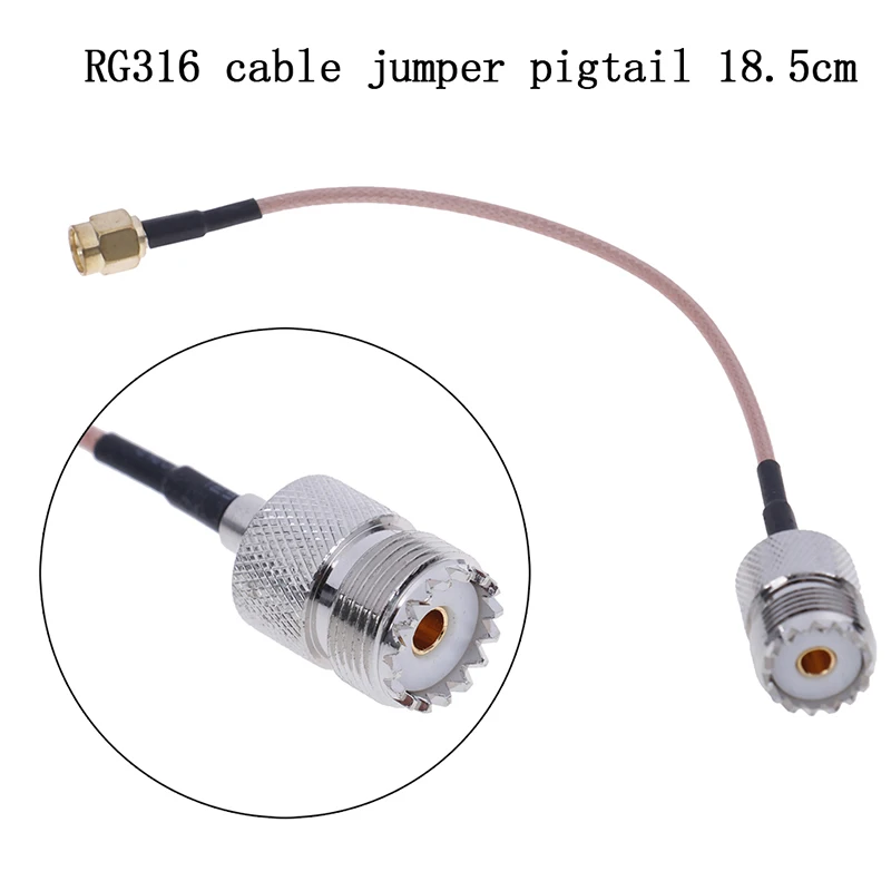 

1Pc UHF SO239 Female PL259 to SMA Male Plug Crimp RG316 High Temperature Cable Jumper Pigtail