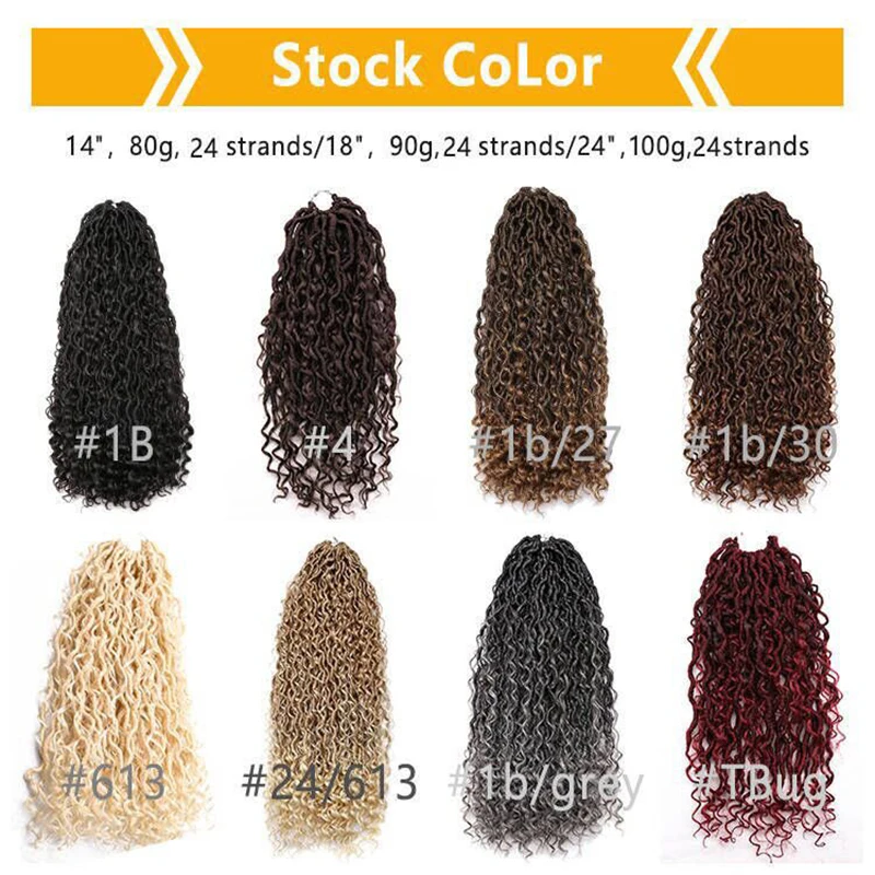 Synthetic River Locs Crochet Hair with Curly Wavy Hair Goddess Faux Locs Braiding Hair Extensions for African Women Dreadlocks images - 6