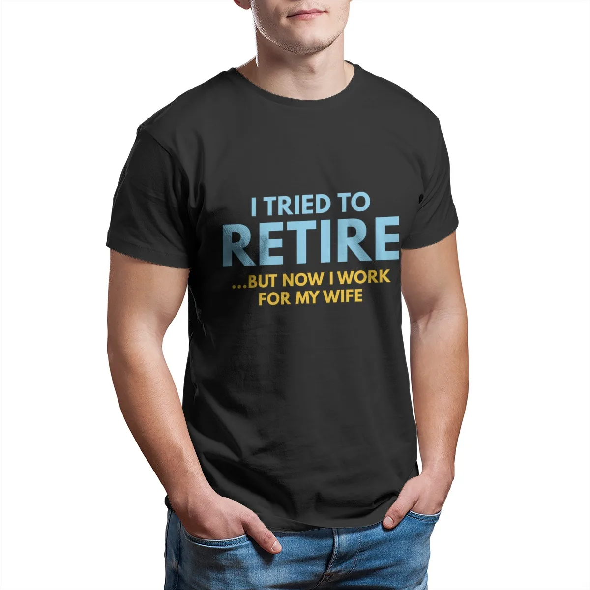 

I Tried To Retire 100% Cotton Black Couples Matching Graphic Christmas T Shirts Men Clothing 6388