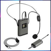 uhf wireless microphone lavalier lapel mic mini receiver transmitter headset set