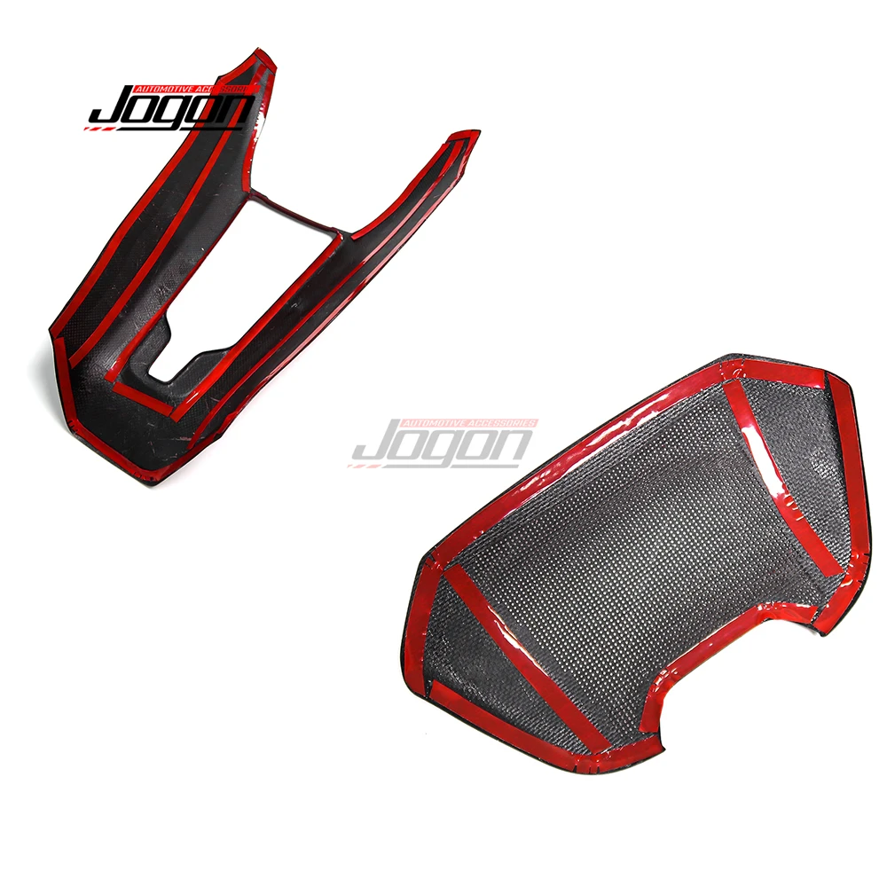 RED углеродное волокно внутренняя крышка динамика заднего сиденья автомобиля