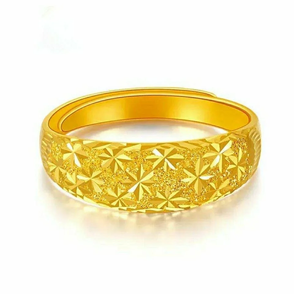 

100% Ring Women's Fashion Versatile Adjustment Copy 100% Real Gold 24k 999 Full Sky Star Gift Pure 18K Gold Jewelry