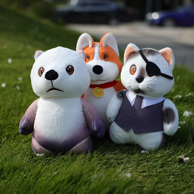 

Cute 30cm Party Animals Plush Toys Kawaii Anime Figures Cartoon Corgi Beaver One-eyed Cat Doll Pillows Kids Xmas Bithday Gifts