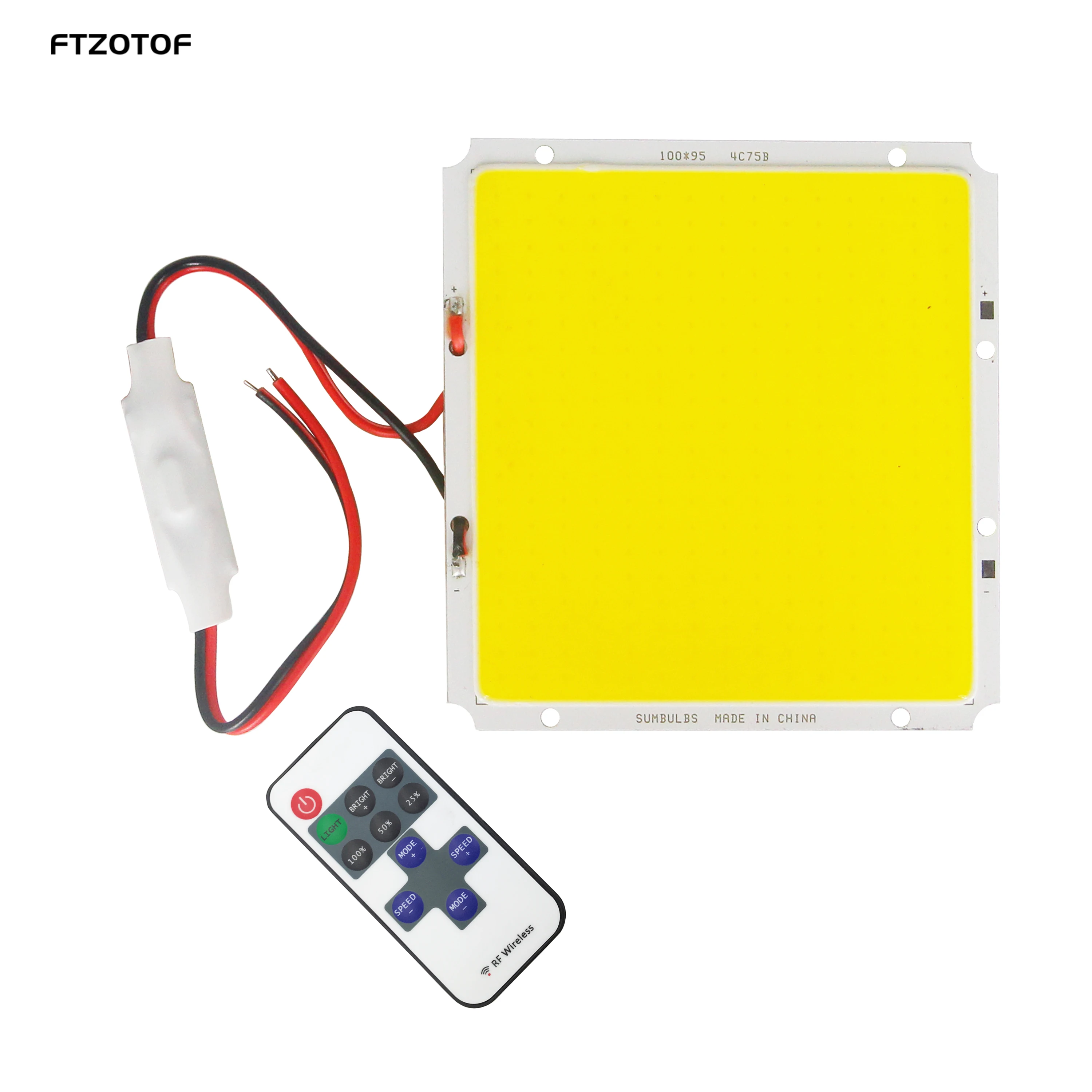 

12V COB LED Chip Light Source 100x95mm 50W Super Bright With Dimmable Cool Warm White Panel For Garden Outdoor Lamp Car Bulb