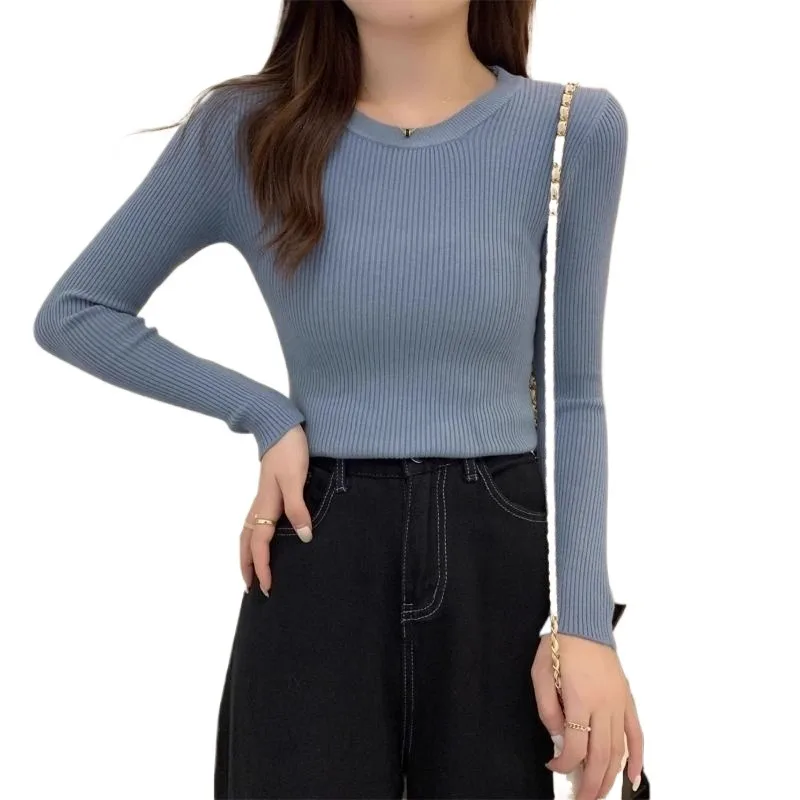 Плюс размер 2024 осенняя рубашка с круглым вырезом и затонувшей полоской