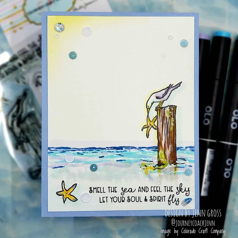 Новинка 2023 деревянные прозрачные штампы в виде чайки с животными и