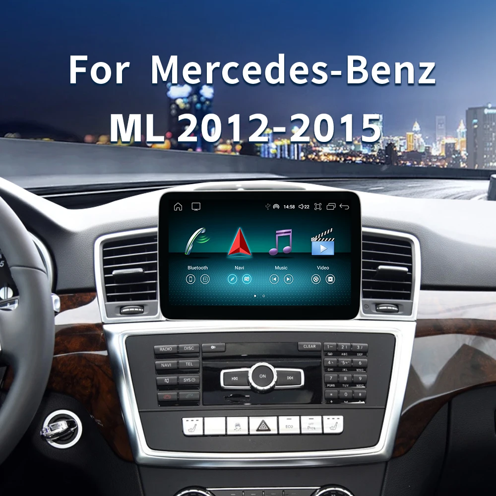 Автомобильный мультимедийный плеер Магнитола на Android 14 с GPS для Mercedes Ben M Class W166 ML250