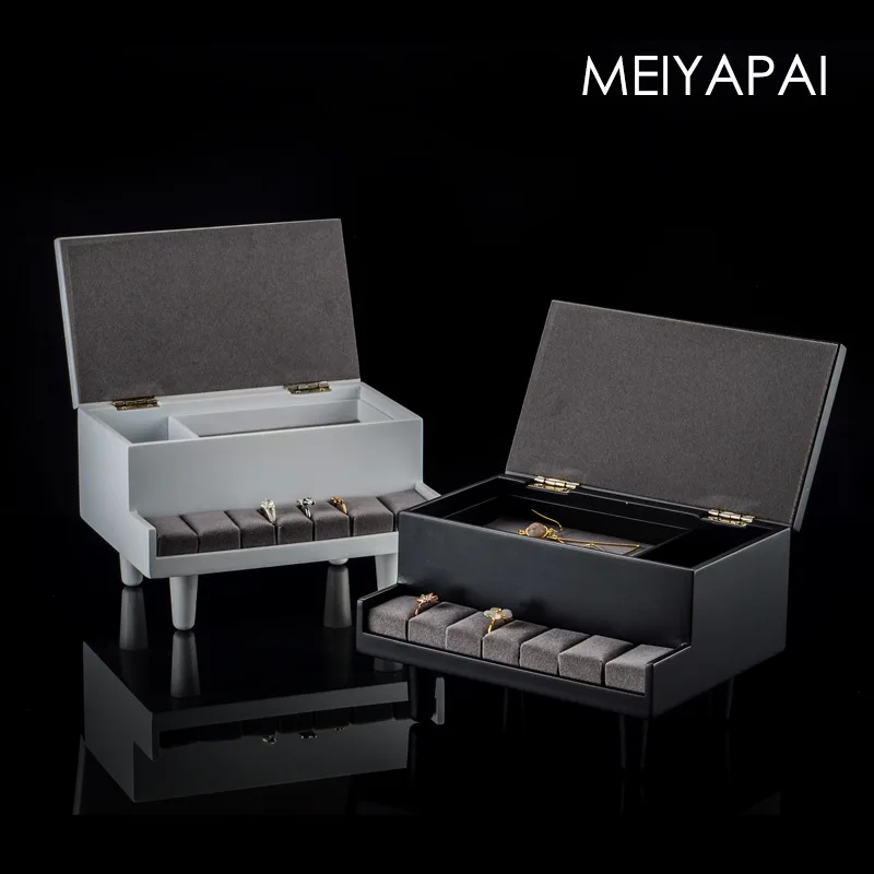 Nordic Style Wooden Jewelry Box Princess Small Piano Ring Cufflinks Storage Box Bracelet Bracelet Bracelet Jewelry Holder