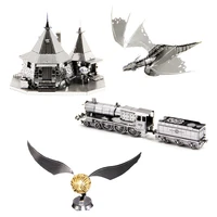 flying dragon 3d metal puzzle cabin train gold snitch model kits assemble jigsaw puzzle gift toys for children