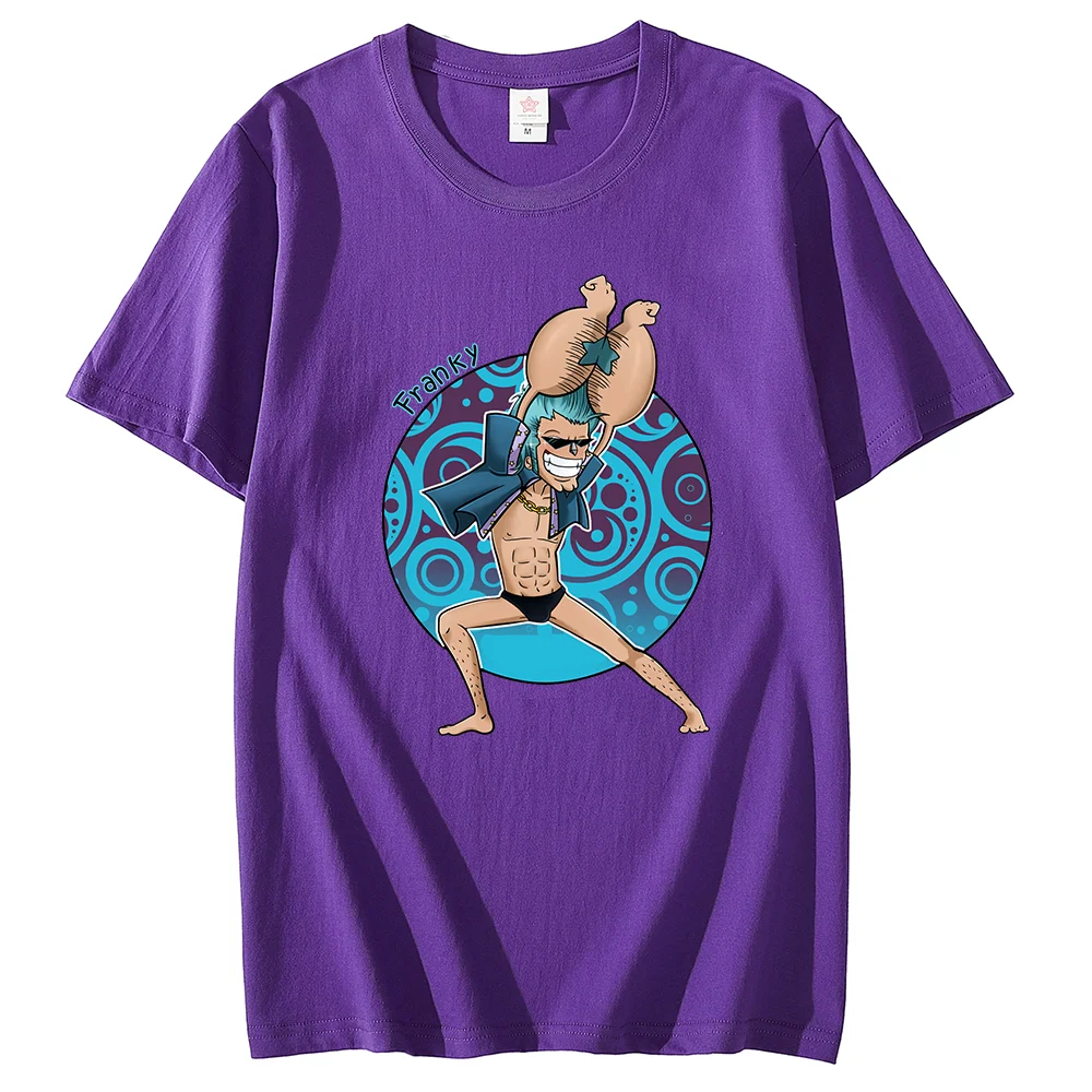 Футболка из аниме ONE PIECE с принтом FRANKY Спортивная уличная футболка для отдыха