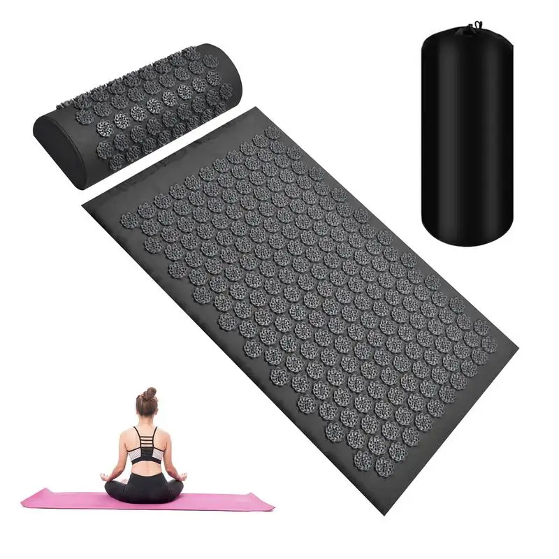 

Massage Mat And Pillow Set Three-Piece Water Drop Lotus Shape Yoga Massage Cushion Easy To Use Oxford Bag Massage Cushion