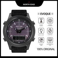 north edge men smartwatch solar power watch full metal compass sport watch countdown stopwatch digital clock waterproof 50m new