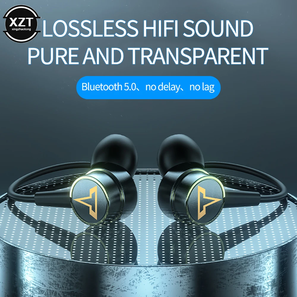 Беспроводные наушники с шейным ободом Bluetooth стереонаушники IPX5 водонепроницаемая