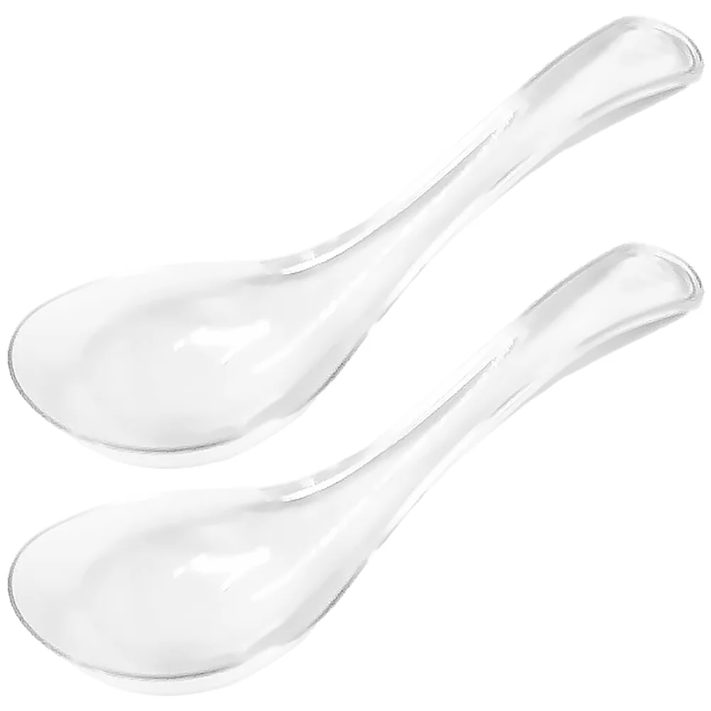 

2 Pcs Coffee Stirring Spoon Ramen Spoons Glass Dessert Spoons Japanese Spoon Clear Dessert Spoon Cake Spoons Glass