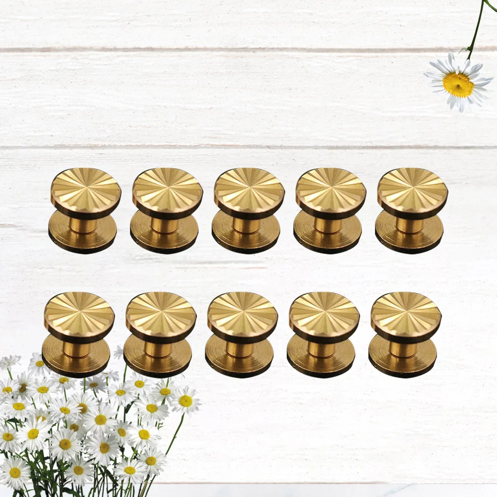 

10 Pcs Brass Screw Buttons Clothes Bags Belt Harness Nail Rivet Sunflower Fastener Sunflower Stud Sunflower Screw Metal Snaps