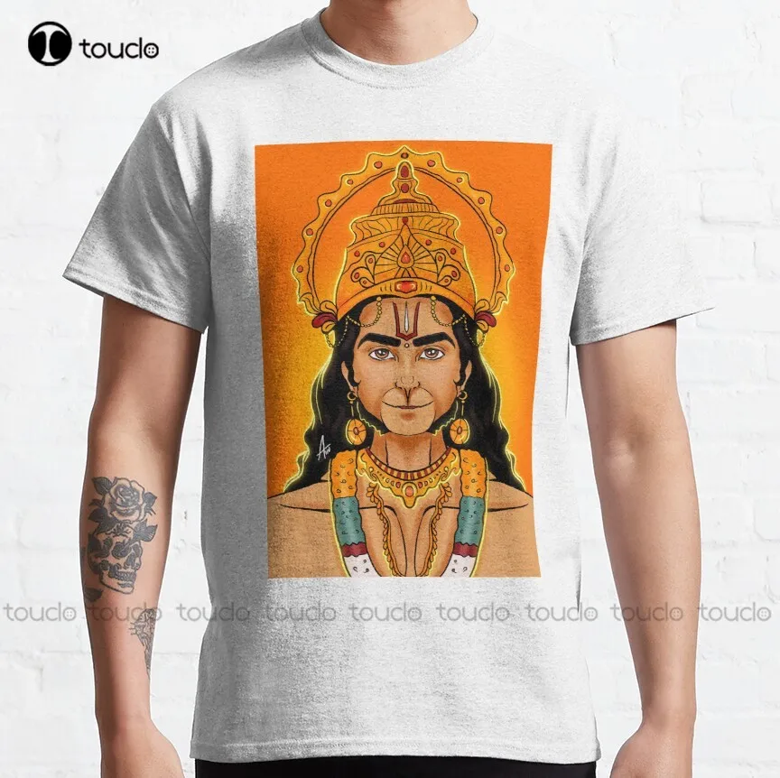 

Lord Hanuman Digital Artwork Creation Classic T-Shirt Mens Shirt Breathable Cotton Custom Aldult Teen Unisex Christmas Gift New
