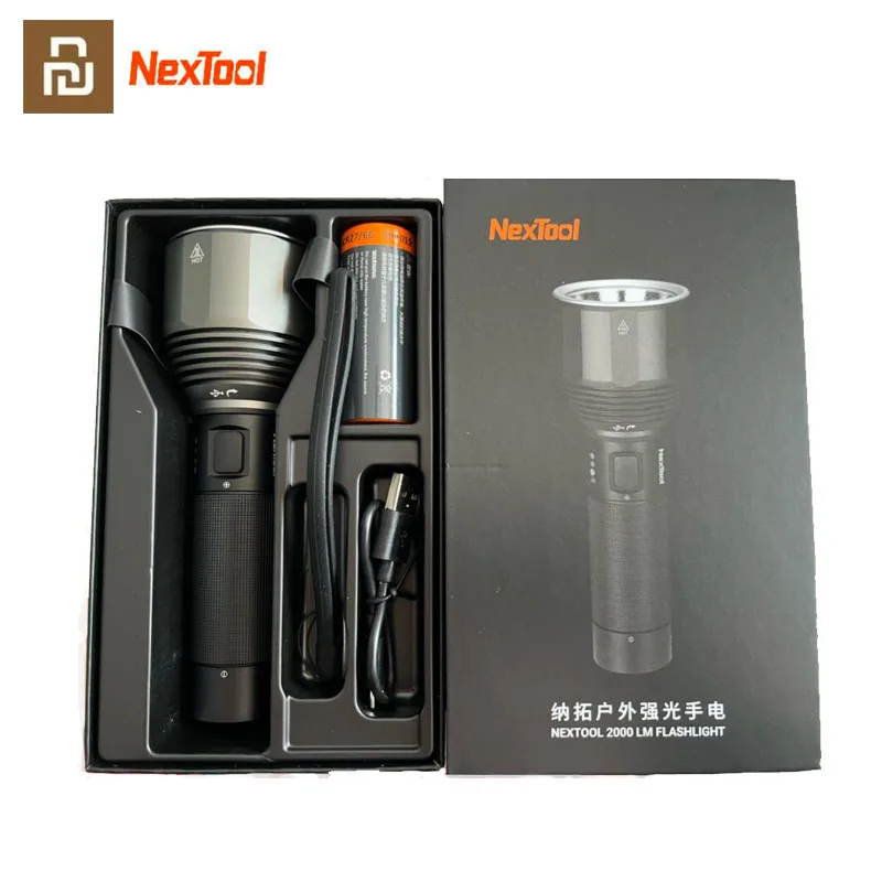 

Nextool Rechargeable Flashlight 2000lm 380m 5Modes IPX7 Waterproof 5000mAh LED Light Type-C Seaching Torch for Camping Outdoor