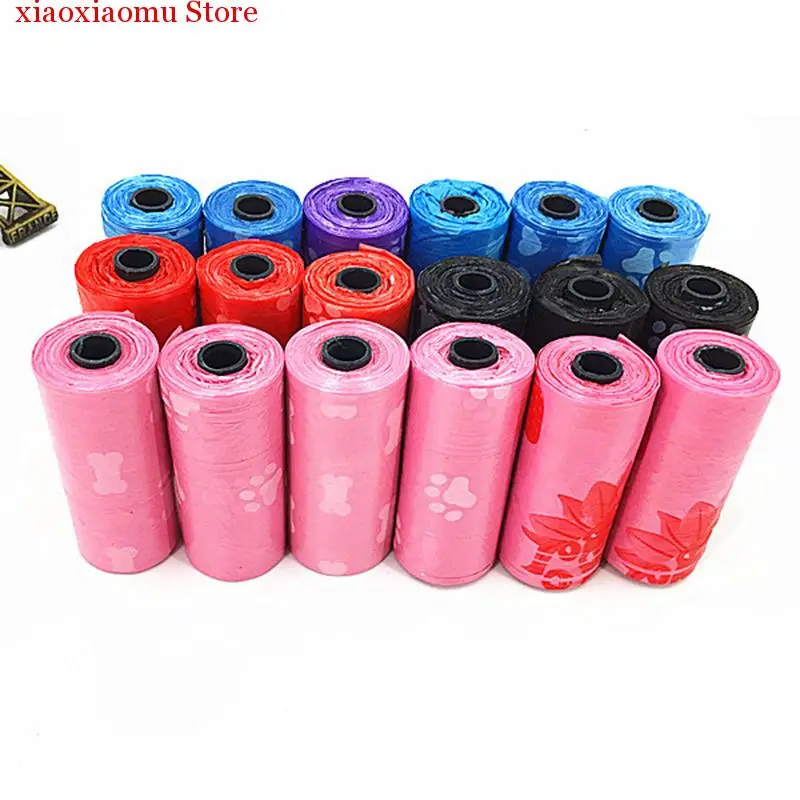 

10 ROLL(150PCS) Pet Dog Degradable Waste Poop Bag pelle chien Pick Up Bag With Pattern Doggy Bag Ramdon Color