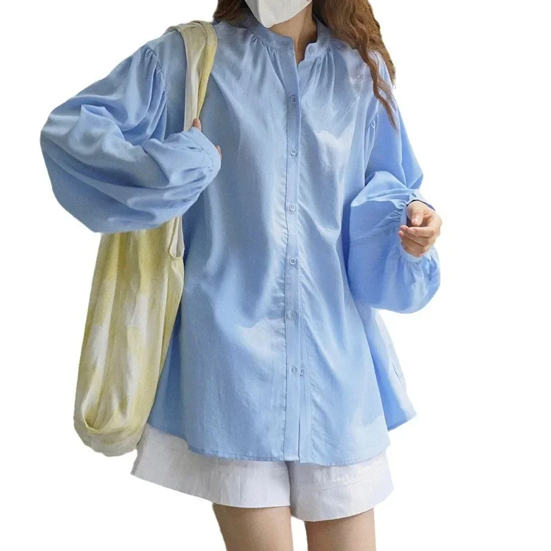 Корейский стиль простая винтажная элегантная женская блузка с