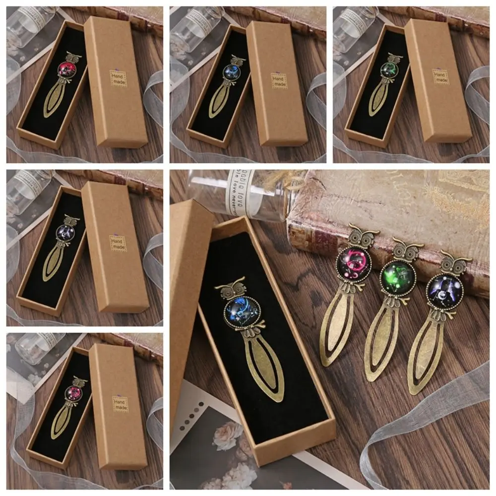 

Gemstone Inlaid Twelve Constellation Bookmark Book Paginator Pagination Mark Owl Reading Bookmark Good Luck Book Clip
