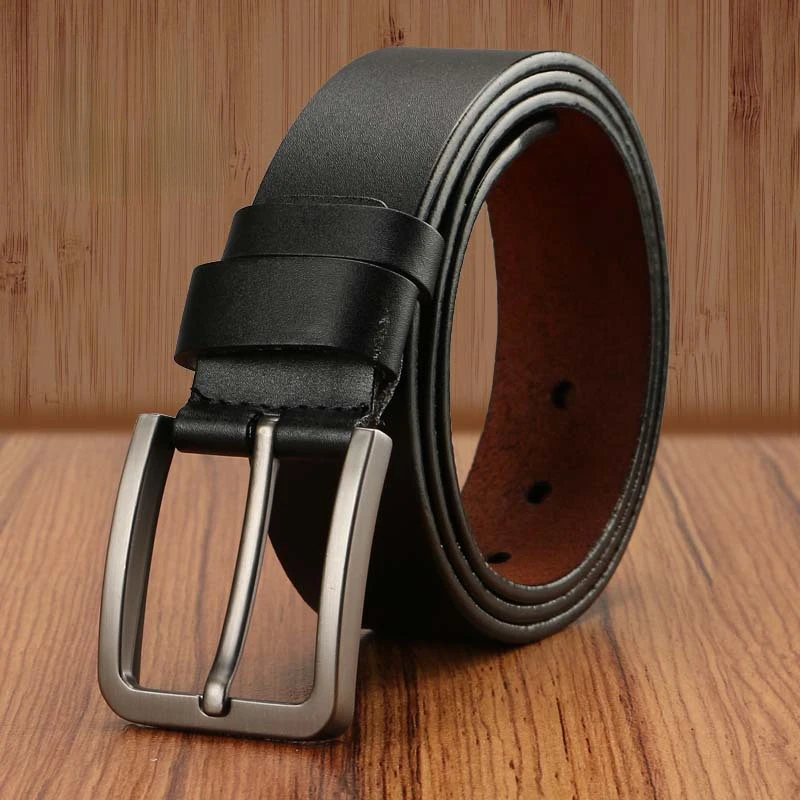 

[IMOSOIKO] Men's Designer High Quality Real Genuine Leather Belt First Layer Cowhide Men's and Women's Buckle Belt Letter Belts
