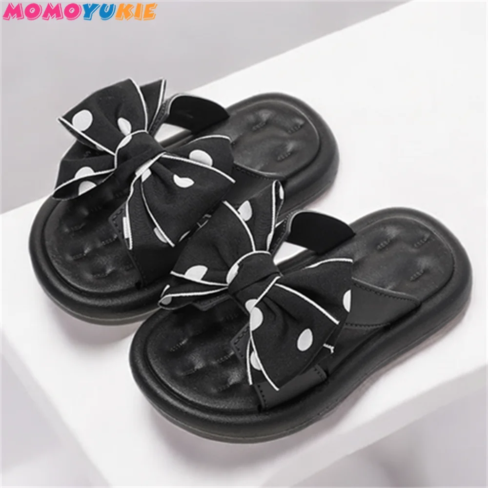 

Baby's Bow Knot Anti-skid Outer Wear Soft Soled Girls' Beach Shoes Kids Footwear New Children's Slippers Summer Girls' Sandals