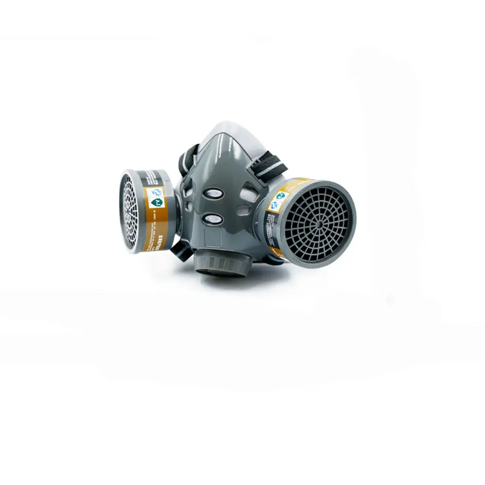 

Полулицевой респиратор для защиты от пыли, газа, химических веществ, двойной фильтр, защитная маска для защиты лица для промышленного распыления органических паров