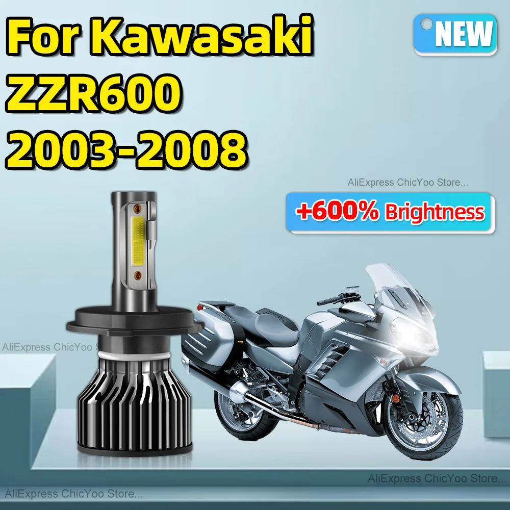 Для Kawasaki ZZR600 2003 2004 2005 2006 2007 2008 1 шт. H4 Светодиодная лампа для фар COB дальний/ближний