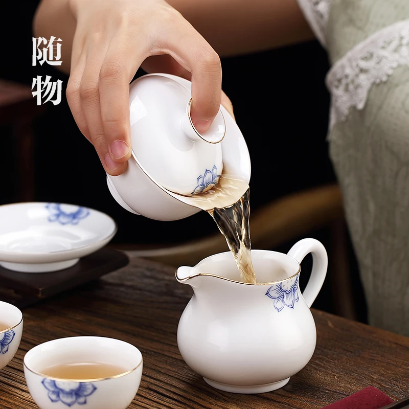 Чайная посуда Gaiwan Chawan набор из чаши для супа китайские кружки кунг-фу фарфоровая