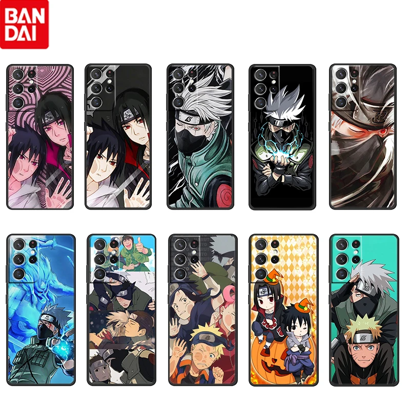 

Cute NARUTO Boys For Samsung Galaxy S22 S21 S20 Ultra Plus Pro S10 S9 S8 S7 4G 5G TPU Soft Silicone Black Phone Case Funda Coque