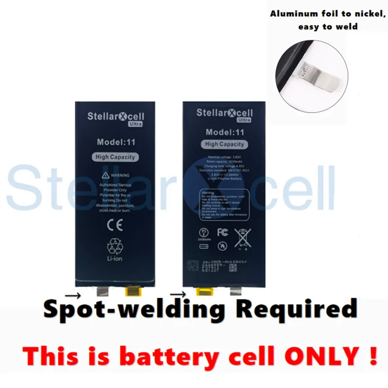 5 шт.StellarXcell без гибкого аккумулятора большой емкости для iPhone XS 14Pro Max 13Pro XR 11 11Pro